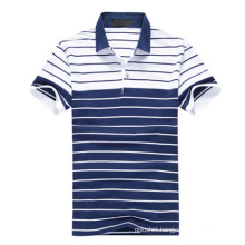 Two Color Striped Cotton Polo Shirt Single Jersey Polo Shirts